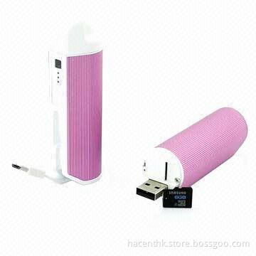 Power Bank with USB Cables and 2,200mAh Capacity